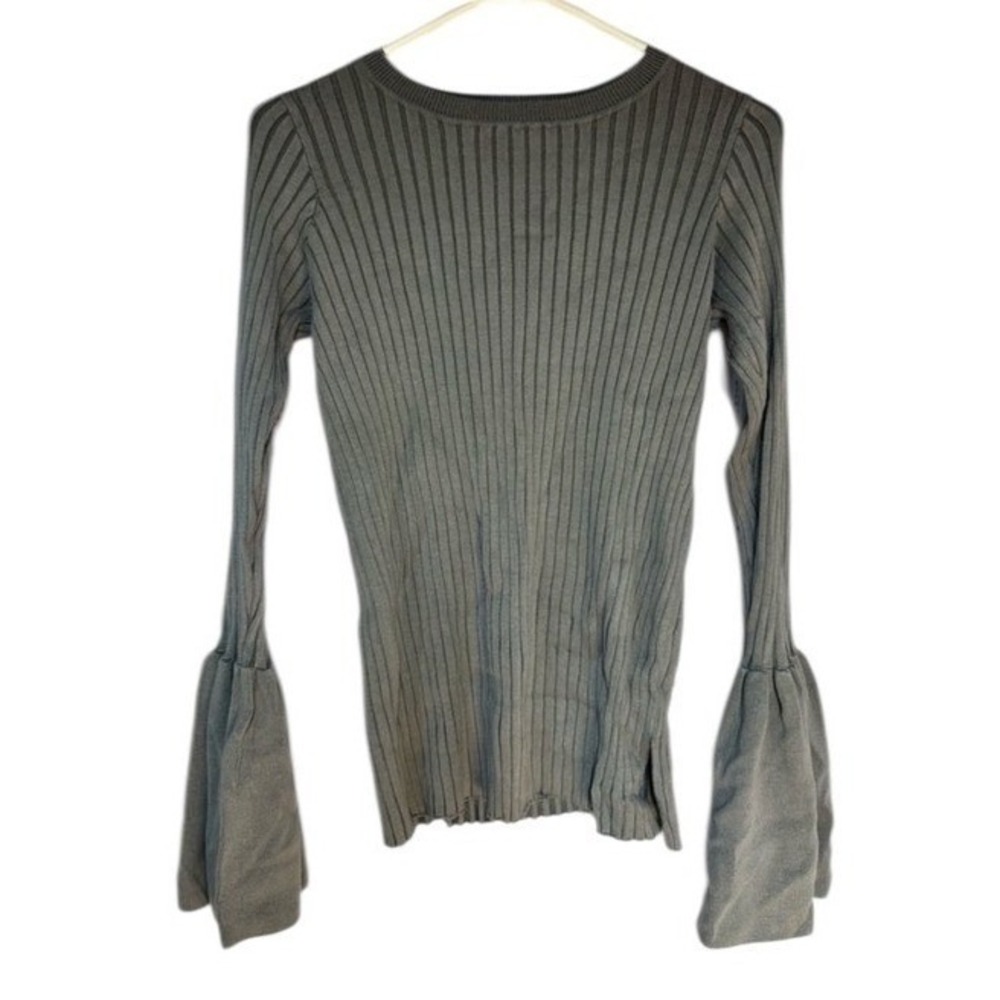Central Park West Gray Ribbed Sweater